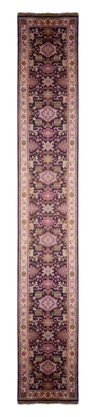One Of The Kind Indian Hand-Knotted Rug 19'9" X 2'6"